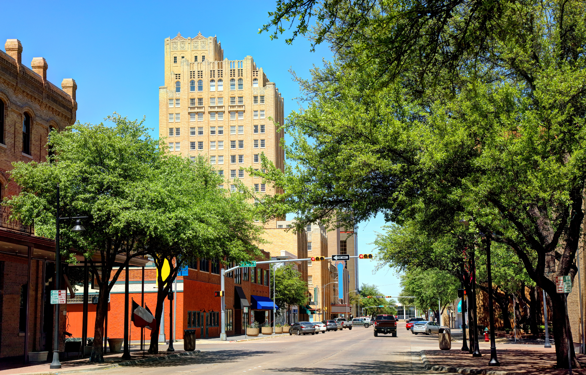 Downtown Abilene TX streetscape near Tesco Equipment & Supply Co