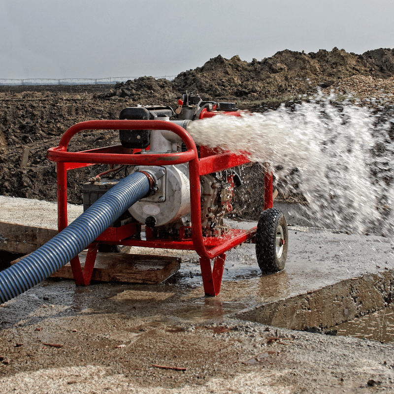 Portable water pump equipment in use for pumping and drainage work in Abilene TX